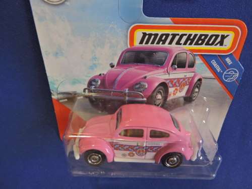 Matchbox Volkswagen VW Beetle ( Pink Peace ) Like Hot Wheels  Short Card