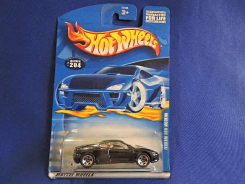 Hot Wheels Ferrari 360 Modena  ( Black - solid 5 spoke rims )  Long Card