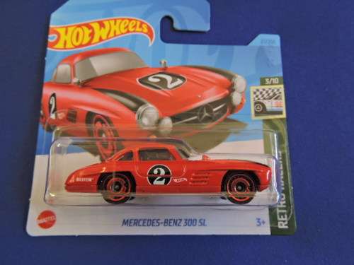 Hot Wheels MERCEDES BENZ 300 SL ( Red #2 ) Short Card .