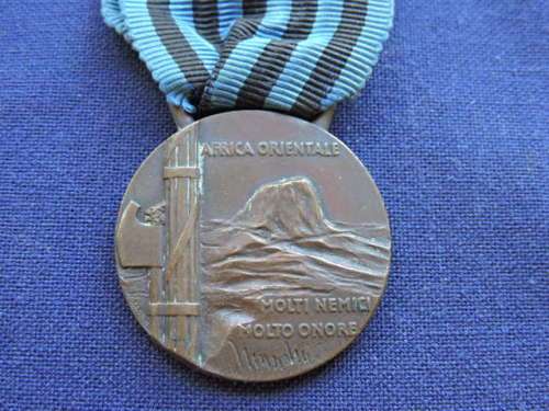 BRONZE FASCIST ITALIAN MEDAL COLONIAL WAR 1936 AFRICA ETHIOPIA   D46