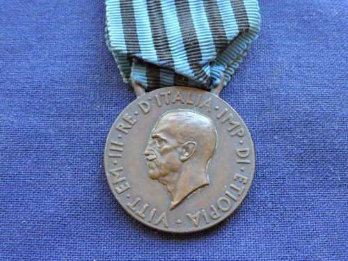 BRONZE FASCIST ITALIAN MEDAL COLONIAL WAR 1936 AFRICA ETHIOPIA   D46