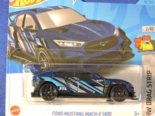 Hot Wheels FORD MUSTANG MACH-E 1400 ( Black blue stripe )
