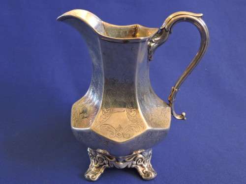 Hallmarked Sterling Silver Jug C1850  Maker Hawksworth Eyre & Co