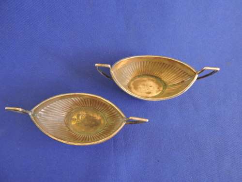 Hallmarked Sterling Silver Pair of Salt Cellars  Birmingham 1895