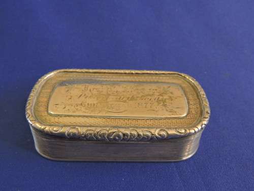 Hallmarked Sterling Silver Snuff Box  Birmingham 1840