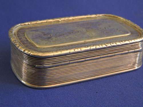Hallmarked Sterling Silver Snuff Box  Birmingham 1840