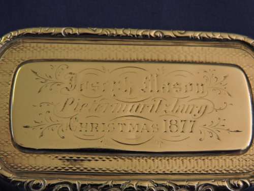 Hallmarked Sterling Silver Snuff Box  Birmingham 1840