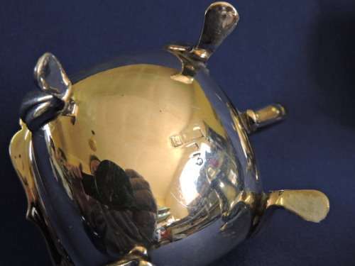 Hallmarked Sterling Silver Cruet set 3pc. Birmingham 1957/58