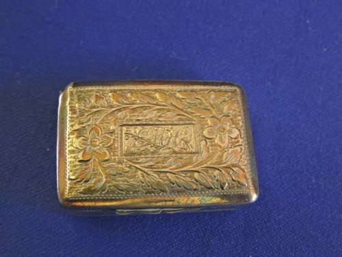 Hallmarked Sterling Silver Vinaigrette  Maker: TW  Birmingham 1827