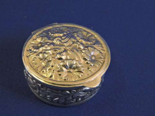 Round Sterling Silver Pill box with 925 Hallmark