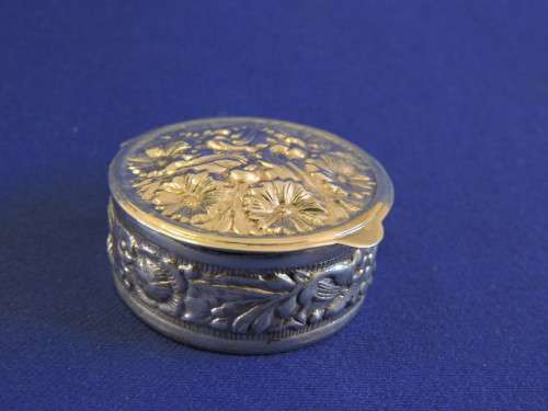 Round Sterling Silver Pill box with 925 Hallmark