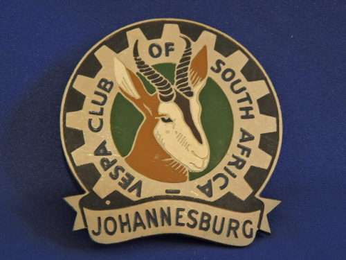 Vespa Club of South Africa Johannesburg Badge like AA Badge for scooter
