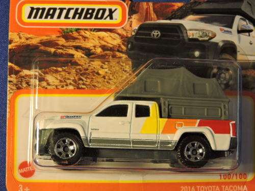 Matchbox TOYOTA Tacoma Truck ( White ) with camping canopy  Like Hot Wheels