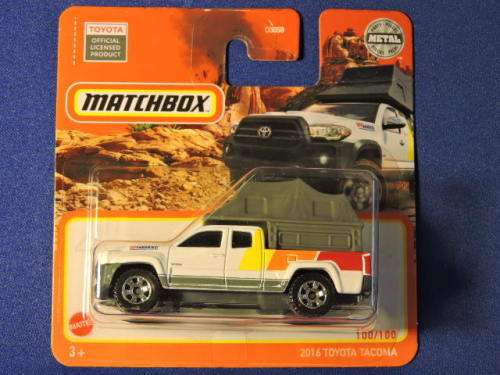 Matchbox TOYOTA Tacoma Truck ( White ) with camping canopy  Like Hot Wheels