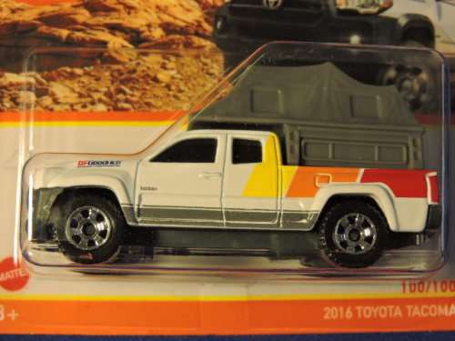 Matchbox TOYOTA Tacoma Truck ( White ) with camping canopy  Like Hot Wheels