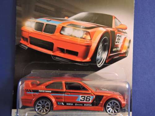 Hot Wheels BMW E36 M3 ( Orange #36 ) Dolphin shape  Card 3/8