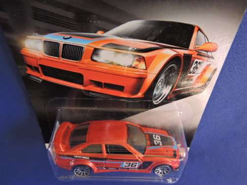 Hot Wheels BMW E36 M3 ( Orange #36 ) Dolphin shape  Card 3/8