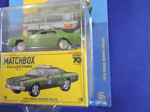 Matchbox 15 Dodge Monaco Police  Mint in Box ( Green ) Like Hot Wheels
