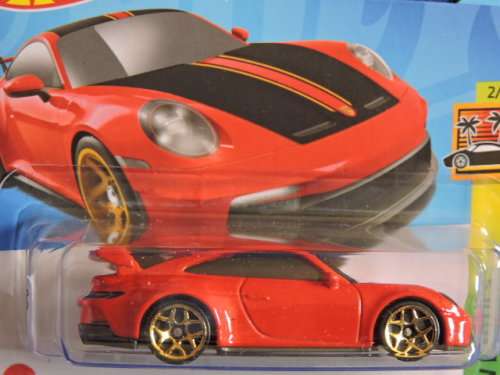 Hot Wheels  PORSCHE 911 GT3  ( Red, Gold Rims )