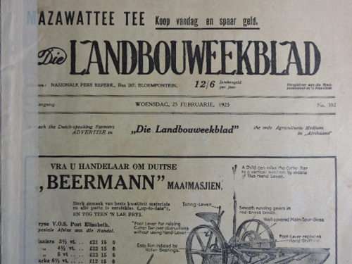 Die Landbouweekblad Tydskrif Februarie 1925  ( Ja, 1925 )