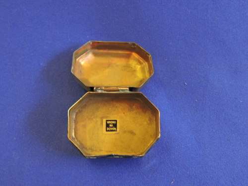 Vintage Brass pill Tin Blik made in India