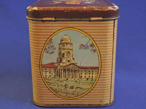 Vintage Afrikana Blik  Paul Kruger Voortrekker Monument Tin