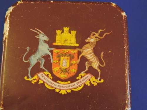 Vintage Afrikana Blik  Paul Kruger Voortrekker Monument Tin