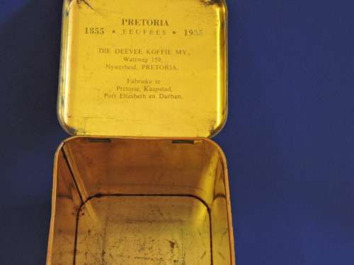 Vintage Afrikana Blik  Paul Kruger Voortrekker Monument Tin