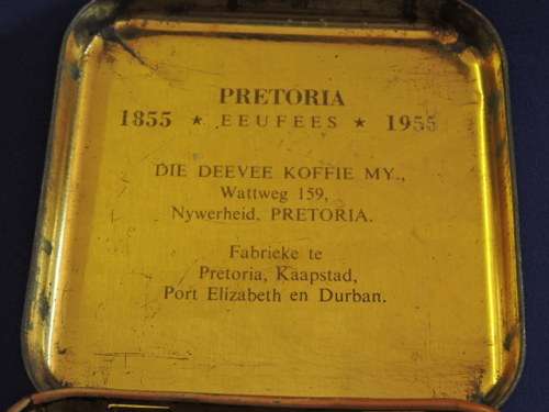 Vintage Afrikana Blik  Paul Kruger Voortrekker Monument Tin