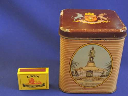 Vintage Afrikana Blik  Paul Kruger Voortrekker Monument Tin