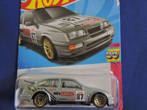 Hot Wheels Ford Sierra Cosworth ( Silver # 87 )  Great Rims  Long Card .