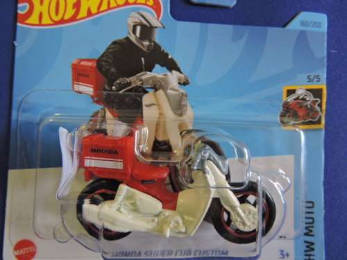 Hot Wheels HONDA Super Cub Custom Scooter motorbike motorcycle ( White & Red )
