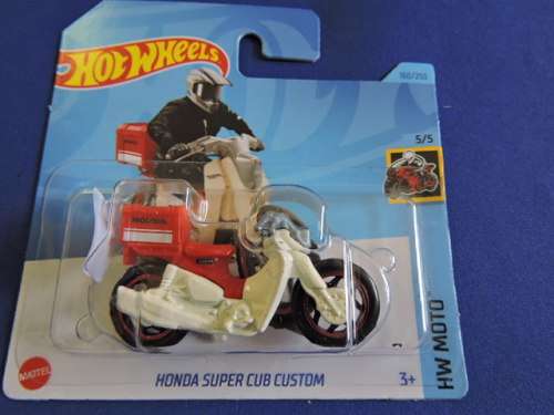 Hot Wheels HONDA Super Cub Custom Scooter motorbike motorcycle ( White & Red )