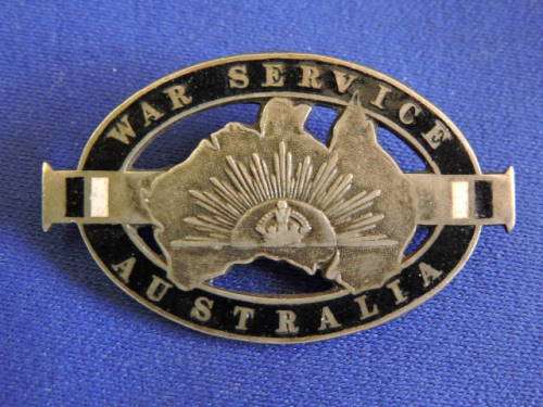 Military War Service Australia Badge 1918 with Hallmarks for silver