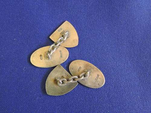 Vintage Hallmarked Silver and Enamel cufflinks Camborne School of Mines