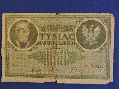 POLISH Bank Note Poland 1000 Marek