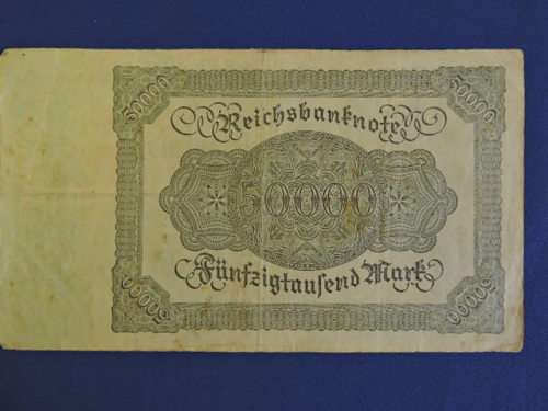Reichsbanknote German Bank Note 50,000 Mark 1922