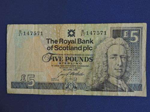 The Royal Bank of Scotland Five Pound Bank Note