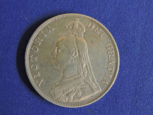 1889 Double Florin Silver coin .925 RARE gradable condition
