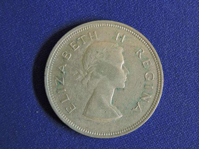 1954 SA Union 2 1/2 Shilling Half Crown silver coin