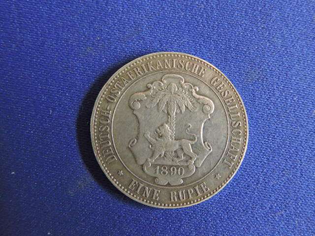 1890 German East Africa one Rupie silver coin RARE collectable coin