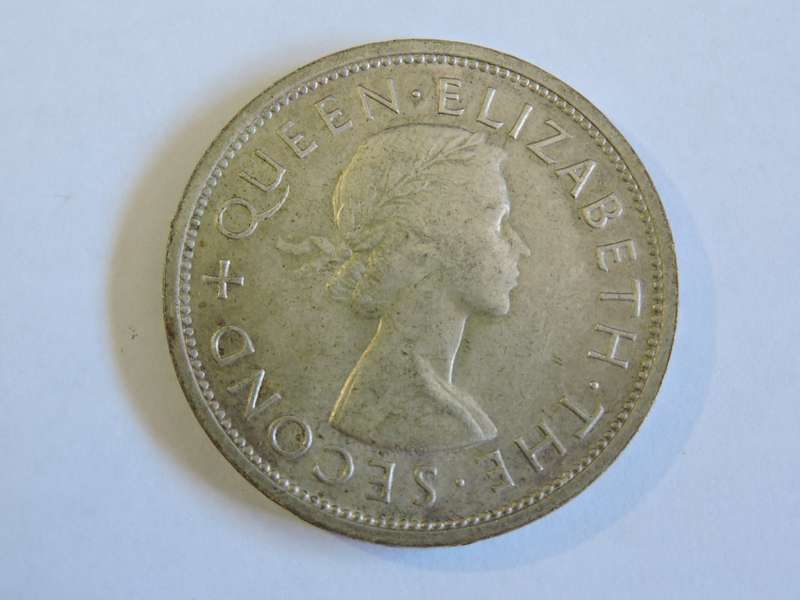 1953 Southern Rhodesia 5 Shilling Crown Silver coin