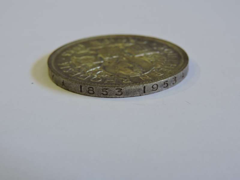 1953 Southern Rhodesia 5 Shilling Crown Silver coin