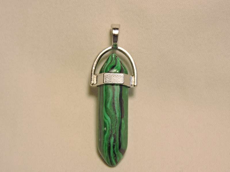 Contemporary Verdite pendant ( crystal cut green stone pendant).