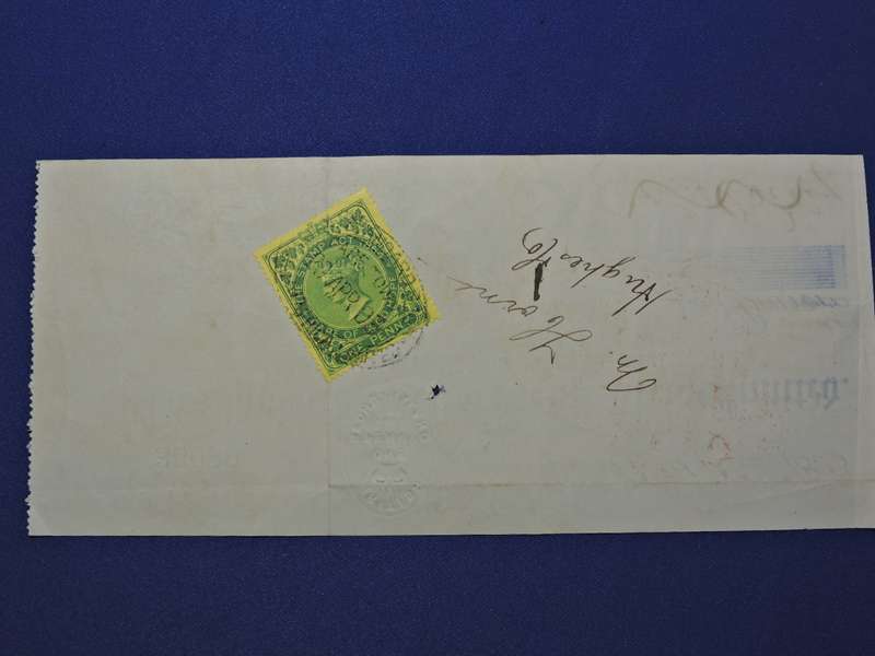 Bank Cheque 1893 MAFEKING (British Bechuanaland) Pre Boer War with Cape of Good Hope Stamp
