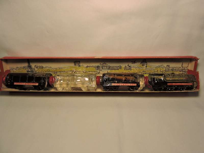 Vintage French ROCHER Liqueurs in form of Steam Train and Carriages