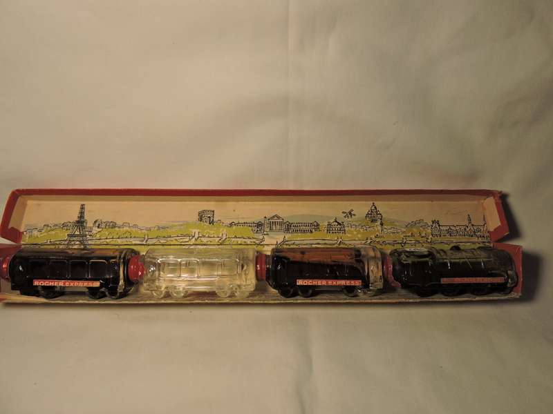Vintage French ROCHER Liqueurs in form of Steam Train and Carriages