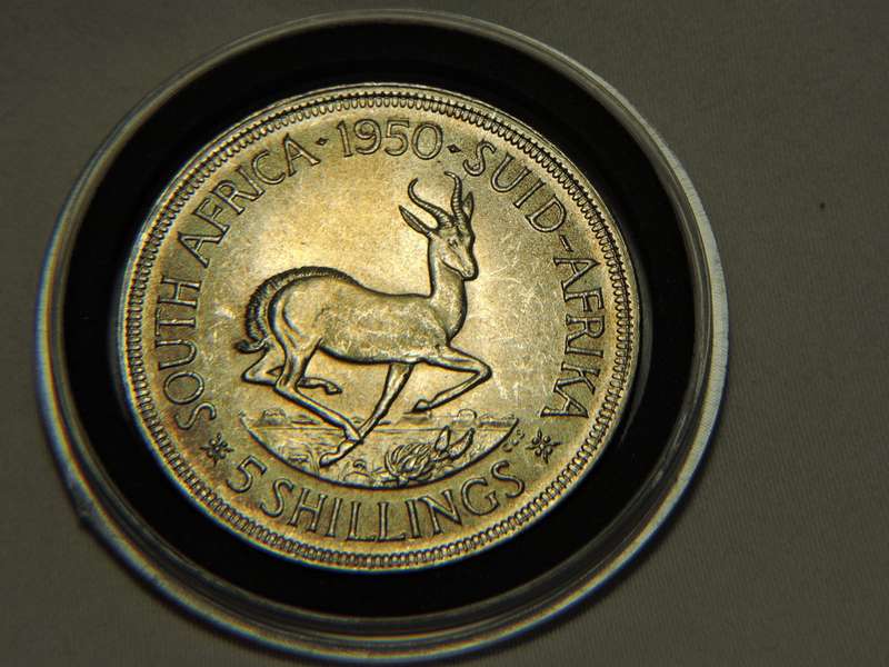 1950 SA Union 5 Shilling Crown Silver coin  # AMAZING CONDITION #