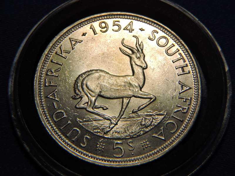 1954 SA Union 5 Shilling Crown Silver coin  # AMAZING CONDITION #