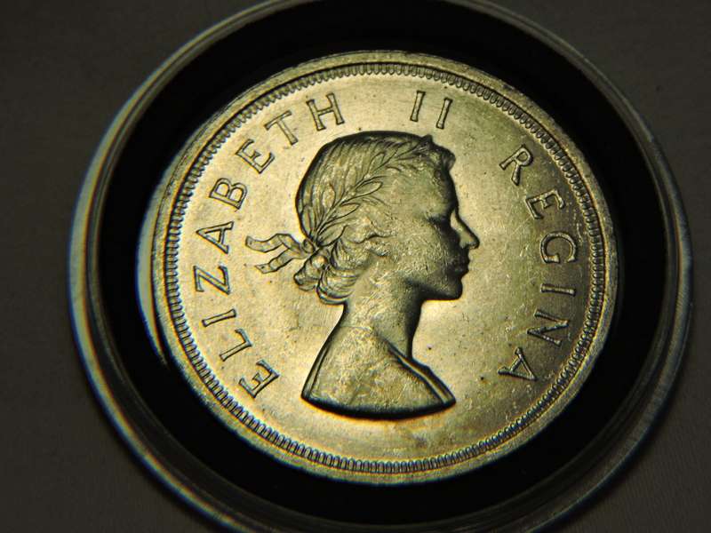 1954 SA Union 5 Shilling Crown Silver coin  # AMAZING CONDITION #